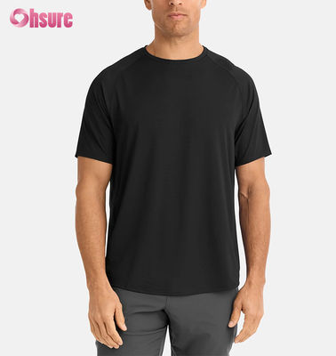 T-shirt de sport personnalisé pour hommes - Séchage rapide - Haut d'entraînement - Respirant - Manches raglan - Léger - Polyester et élasthanne - Tissu 300 g/m²