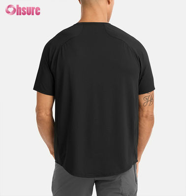 T-shirt de sport personnalisé pour hommes - Séchage rapide - Haut d'entraînement - Respirant - Manches raglan - Léger - Polyester et élasthanne - Tissu 300 g/m²