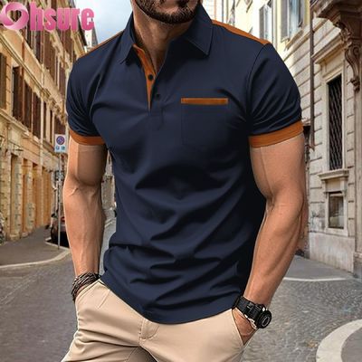 Impression de logo personnalisé OEM pour hommes, polos d'été, vêtements de travail de bureau, de sport, décontractés, vierges, imprimés, XS-2XL, motif uni, tricoté