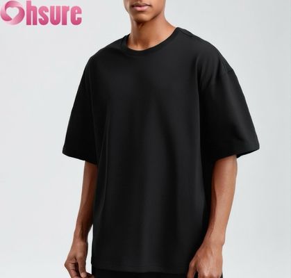 T-shirt en coton de qualité supérieure pour homme 2025, coupe décontractée, respirant, motif uni, tissu tricoté, vente en gros