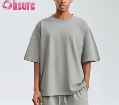 T-shirt en coton de qualité supérieure pour homme 2025, coupe décontractée, respirant, motif uni, tissu tricoté, vente en gros