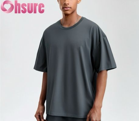T-shirt en coton de qualité supérieure pour homme 2025, coupe décontractée, respirant, motif uni, tissu tricoté, vente en gros