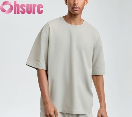 T-shirt en coton de qualité supérieure pour homme 2025, coupe décontractée, respirant, motif uni, tissu tricoté, vente en gros