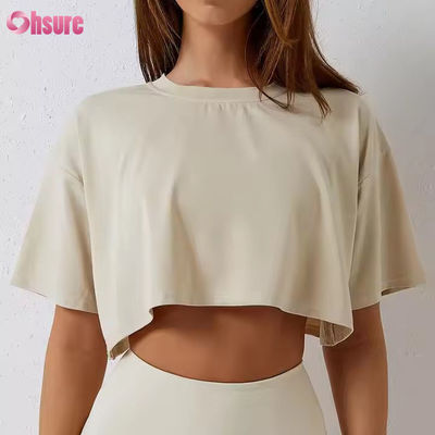2025 Loose Quick Dry Running Workout Gym Top Fitness Training Yoga Vêtements de sport T-shirts haut de la culture pour les femmes