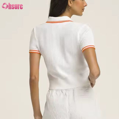 Fabricant de polos de tennis en coton Pickleball à manches courtes et respirants avec logo personnalisé pour femmes, hauts et t-shirts de sport