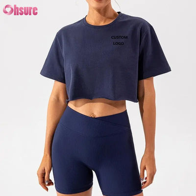 T-shirt de sport sur mesure surdimensionné pour femmes T-shirt nouvellement arrivé Doux Rapide Sec Léger Femmes Danse Courir Top à manches courtes