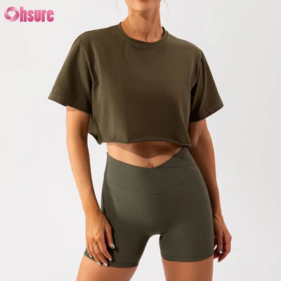 T-shirt de sport sur mesure surdimensionné pour femmes T-shirt nouvellement arrivé Doux Rapide Sec Léger Femmes Danse Courir Top à manches courtes