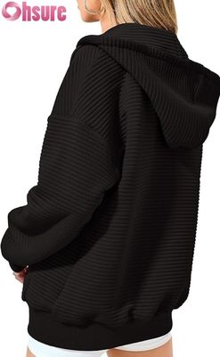 Sweat-shirt à capuche oversize personnalisé pour femmes avec motif, imprimé de lettres brodées en 3D, tricoté, décontracté, manches raglan, à capuche