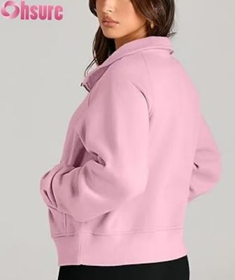 Sweat-shirt à capuche en polaire court zippé pour femmes personnalisé | Sweat-shirt quart de zip tendance automne 2025