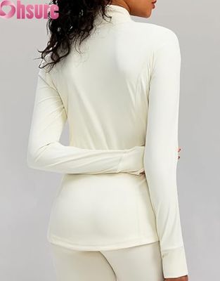 Logo personnalisé Vêtements de sport pour femmes Vêtements de sport respirants à fermeture à glissière Hoodie d'entraînement légère Vêtements de gym actifs Vêtements de course pour femmes