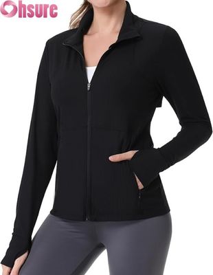 Vêtements de course pour femmes, Vêtements de course à fermeture à glissière complète Vêtements de gymnastique sportive avec poches à fermeture à glissière