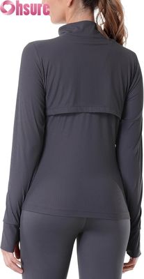 Vêtements de course pour femmes, Vêtements de course à fermeture à glissière complète Vêtements de gymnastique sportive avec poches à fermeture à glissière