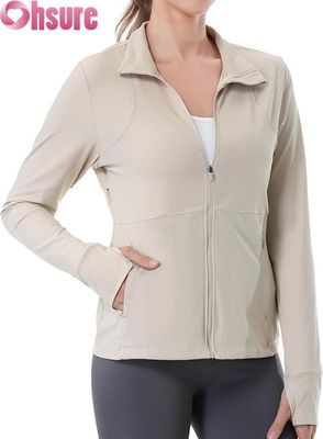 Vêtements de course pour femmes, Vêtements de course à fermeture à glissière complète Vêtements de gymnastique sportive avec poches à fermeture à glissière