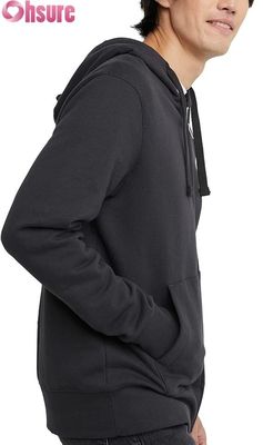 Ensemble de survêtement pour hommes avec logo personnalisé de haute qualité, sweat à capuche et pantalon de survêtement, gris, motif uni, coton, poches, style simple et uni