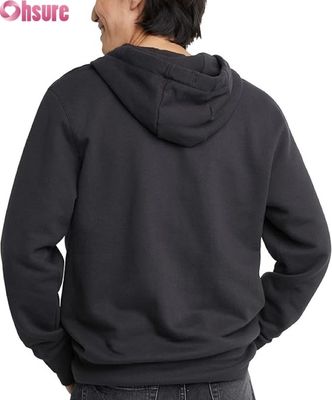 Ensemble de survêtement pour hommes avec logo personnalisé de haute qualité, sweat à capuche et pantalon de survêtement, gris, motif uni, coton, poches, style simple et uni