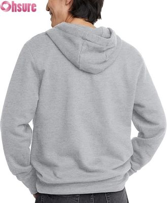 Ensemble de survêtement pour hommes avec logo personnalisé de haute qualité, sweat à capuche et pantalon de survêtement, gris, motif uni, coton, poches, style simple et uni