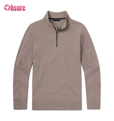 Broderie personnalisée de haute qualité Homme surdimensionné français Terry Crew Neck Sweatshirt et poids lourd Quarter Zip Hoodie motif solide