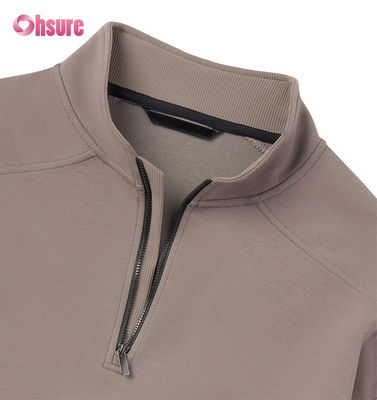 Broderie personnalisée de haute qualité Homme surdimensionné français Terry Crew Neck Sweatshirt et poids lourd Quarter Zip Hoodie motif solide