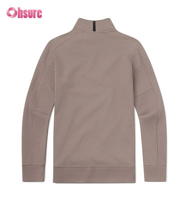 Broderie personnalisée de haute qualité Homme surdimensionné français Terry Crew Neck Sweatshirt et poids lourd Quarter Zip Hoodie motif solide