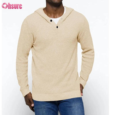 Vente en gros de vêtements de sport de bonne qualité Super mode Haute qualité Tops à tricots doux Hoodie en cachemire avec boutons pour hommes