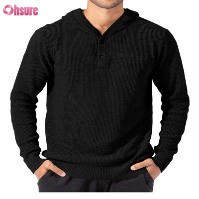 Vente en gros de vêtements de sport de bonne qualité Super mode Haute qualité Tops à tricots doux Hoodie en cachemire avec boutons pour hommes