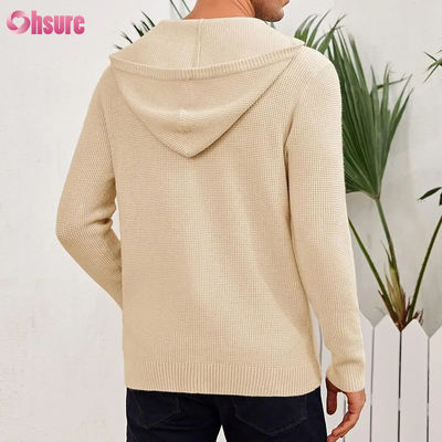 Vente en gros de vêtements de sport de bonne qualité Super mode Haute qualité Tops à tricots doux Hoodie en cachemire avec boutons pour hommes