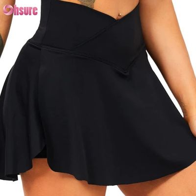 Shorts de sport amples 2 en 1 taille haute, design doux et confortable, tenue de gym pour femmes