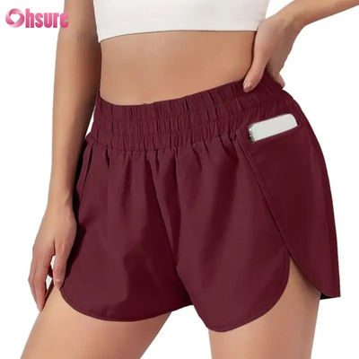 Shorts de course de fitness à séchage rapide pour femmes, couche sportive à séchage rapide avec taille élastique, vêtements de sport respirants, fabricant