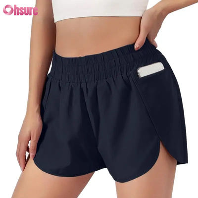 Shorts de course de fitness à séchage rapide pour femmes, couche sportive à séchage rapide avec taille élastique, vêtements de sport respirants, fabricant