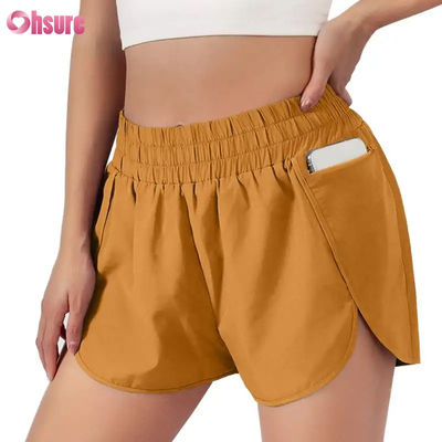 Shorts de course de fitness à séchage rapide pour femmes, couche sportive à séchage rapide avec taille élastique, vêtements de sport respirants, fabricant