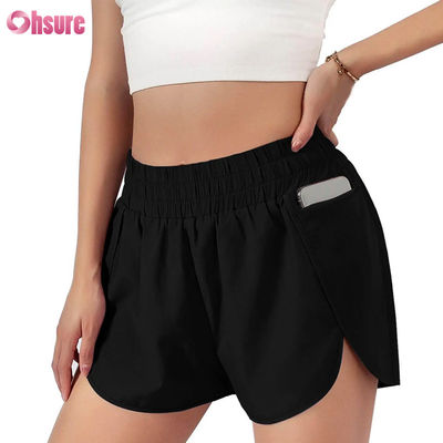 Shorts de course de fitness à séchage rapide pour femmes, couche sportive à séchage rapide avec taille élastique, vêtements de sport respirants, fabricant