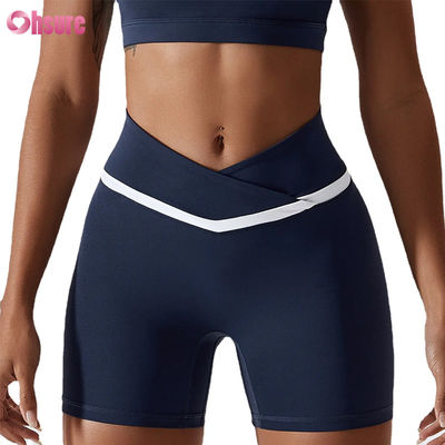 Shorts de yoga taille haute pour femmes, couleur bonbon, séchage rapide, shorts courts nude pour la course, la gym, le fitness et l'entraînement sportif