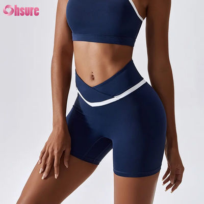 Shorts de yoga taille haute pour femmes, couleur bonbon, séchage rapide, shorts courts nude pour la course, la gym, le fitness et l'entraînement sportif