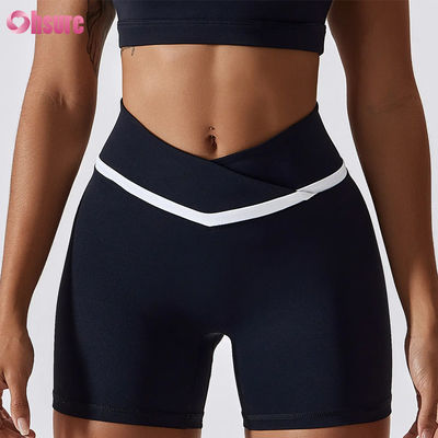 Shorts de yoga taille haute pour femmes, couleur bonbon, séchage rapide, shorts courts nude pour la course, la gym, le fitness et l'entraînement sportif