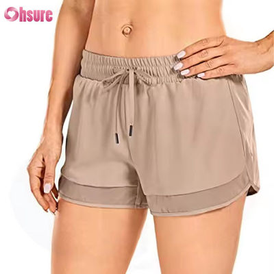 Shorts de yoga et de course taille haute pour femmes, séchage rapide, shorts de sport de gym avec poche arrière zippée, style skinny décontracté, cordon de serrage