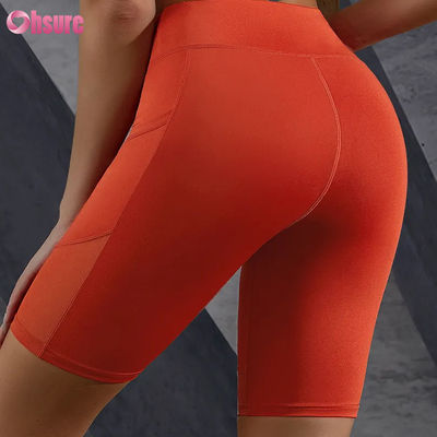 Impression de logo personnalisé, short moulant, vente chaude, poche, couture en maille, taille haute, effet push-up, amincissant, legging de yoga, vente en gros