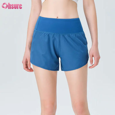 Mode de haute qualité Femmes Shorts de sport Shorts de course Femmes de sport Shorts de course Nylon Spandex Gym Shorts de sueur avec poches