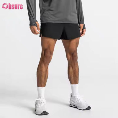 Shorts de sport pour hommes avec taille élastique et poches zippées personnalisées, imprimé jacquard, pour course à pied et entraînement en salle de sport