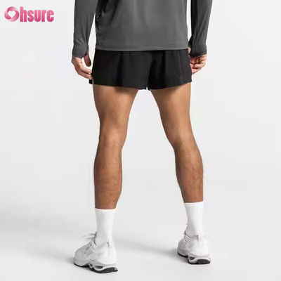 Shorts de sport pour hommes avec taille élastique et poches zippées personnalisées, imprimé jacquard, pour course à pied et entraînement en salle de sport