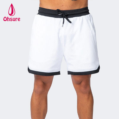 Oem Couleur solide Hommes été Shorts de gym à mailles respirantes entraînement entraînement porter des shorts de gym secs rapides pour les hommes vêtements de sport nouveaux shorts