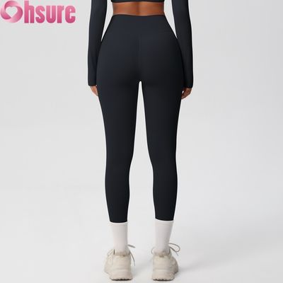 Coiffure de sport haute taille cul-lefting collants élastiques de la taille fitness yoga leggings pour le cyclisme en plein air squatproof nud pantalon peau