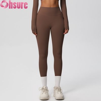 Coiffure de sport haute taille cul-lefting collants élastiques de la taille fitness yoga leggings pour le cyclisme en plein air squatproof nud pantalon peau