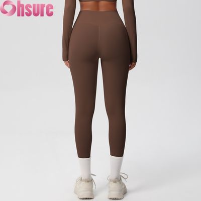 Coiffure de sport haute taille cul-lefting collants élastiques de la taille fitness yoga leggings pour le cyclisme en plein air squatproof nud pantalon peau