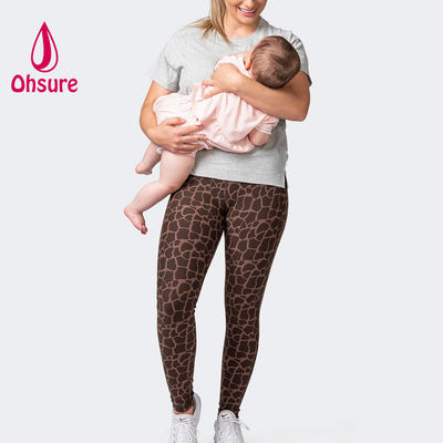 OEM 100% coton T-shirt surdimensionné Femmes Manches courtes avec fermeture à glissière Habits de maternité d'allaitement