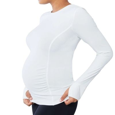 Nouveau haut en jersey décontracté à manches longues pour femmes, t-shirt d'allaitement et de grossesse, vêtements de maternité