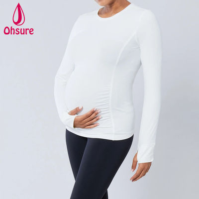 Nouveau haut en jersey décontracté à manches longues pour femmes, t-shirt d'allaitement et de grossesse, vêtements de maternité
