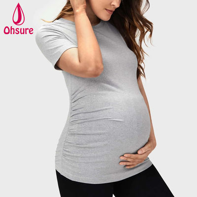 Gros Vente Personnalisé Bambou Doux Allaitement Vêtements Fitness Allaitement Tee-shirt Maternité Hauts Yoga t-shirt