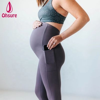 Pantalon de maternité haute taille 4 façons Leggings de yoga étirés Confortables vêtements de maternité doux