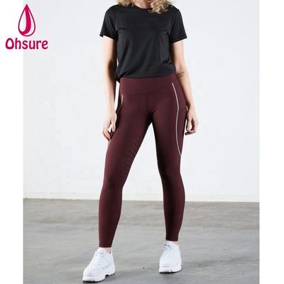 Culotte d'équitation femme bleu noir rouge, élégante, avec fond intégral en silicone, vente en gros, personnalisable, collant d'équitation