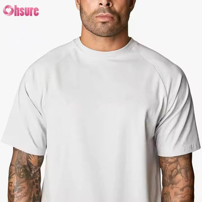 Cadeau sur mesure 95% coton Spandex Coupe courte Raglan Manche Relaxée Fit Training Gym T-Shirt pour hommes